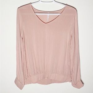 Grayson threads rayon long sleeve textured blouse size S